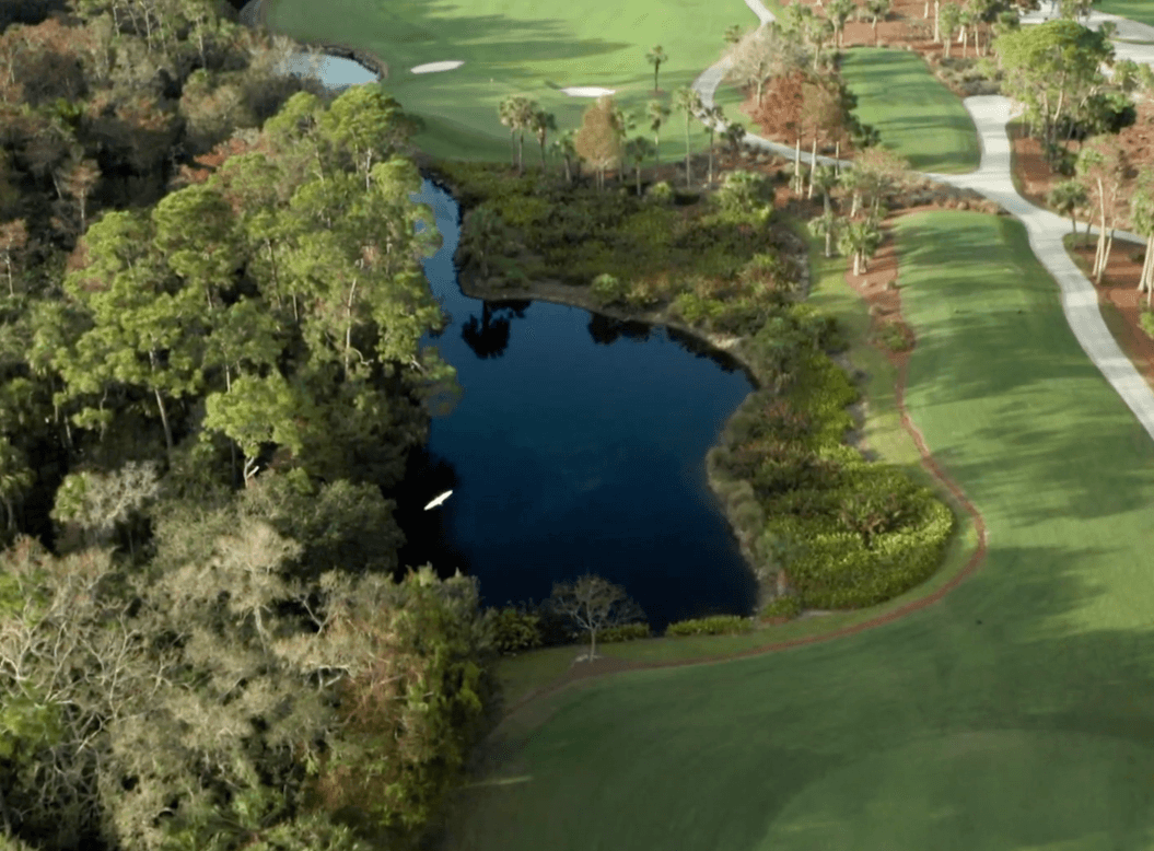 aerial view of golf course